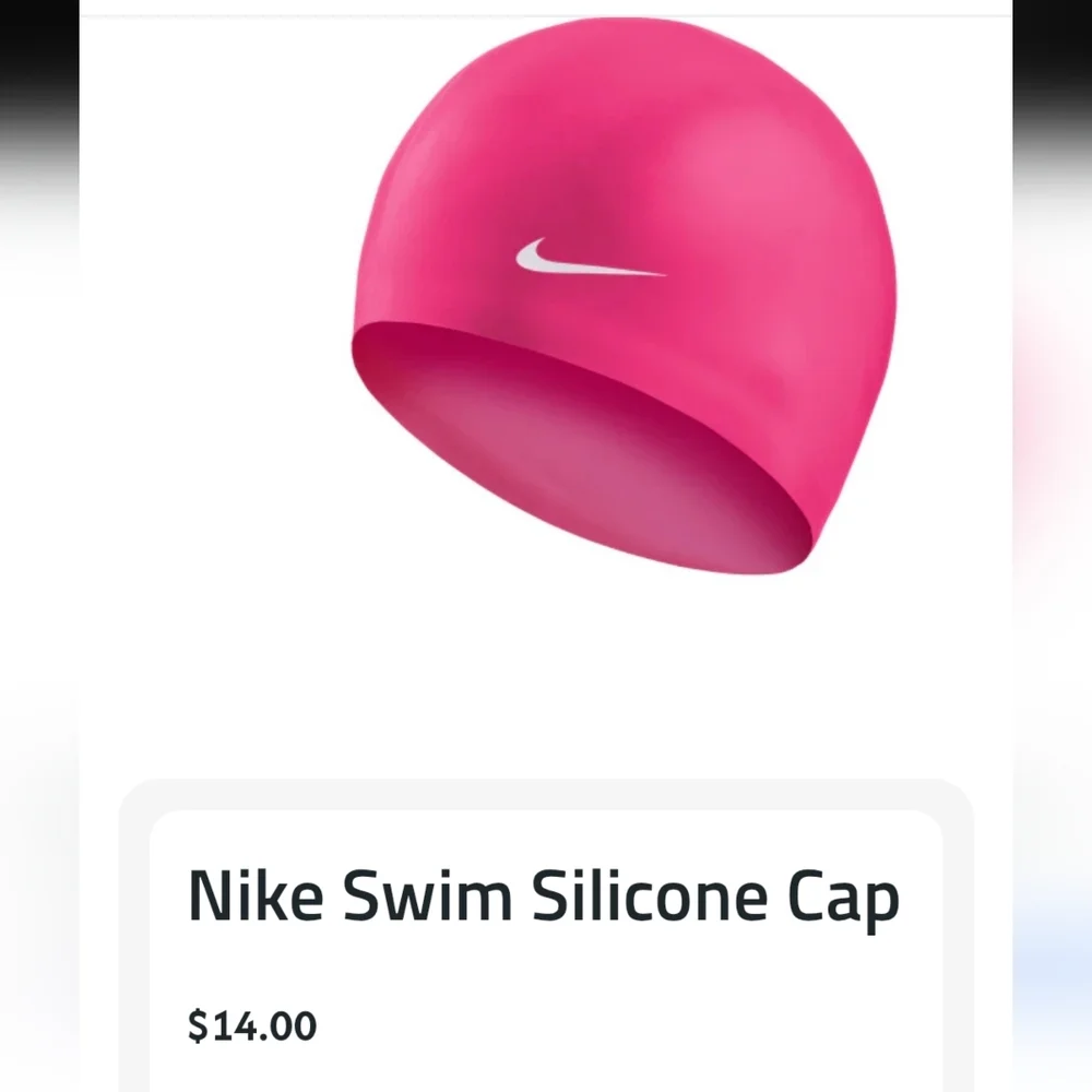 Nike Silicone Youth Swim Cap in pink for ages 8-14